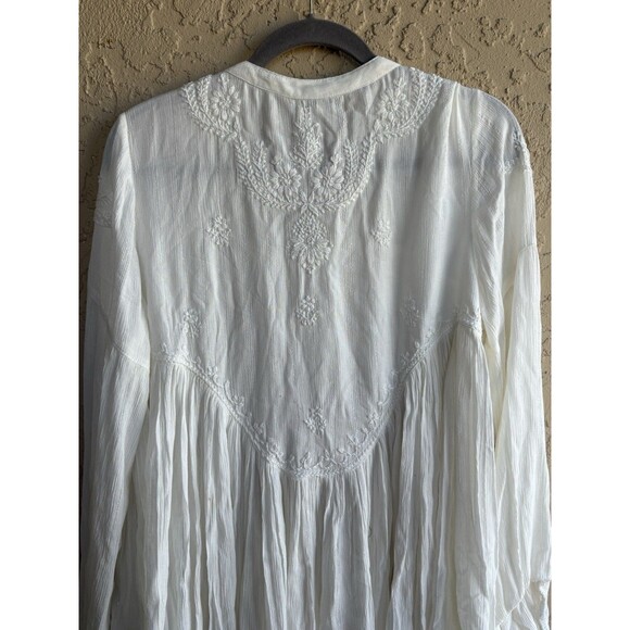 Rachel Zoe White Large Embroidered Etherial Glam Woman’s Angelic Blouse Boho - Picture 11 of 12